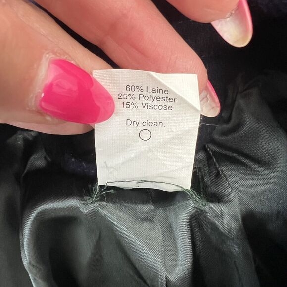 J. Crew Size 0 Peacoat Coat Wool Blend Navy Double Breasted Collared Pockets - Picture 7 of 8